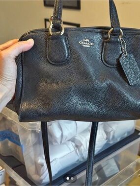 Coach Black Pebbled Leather Shoulder Satchel